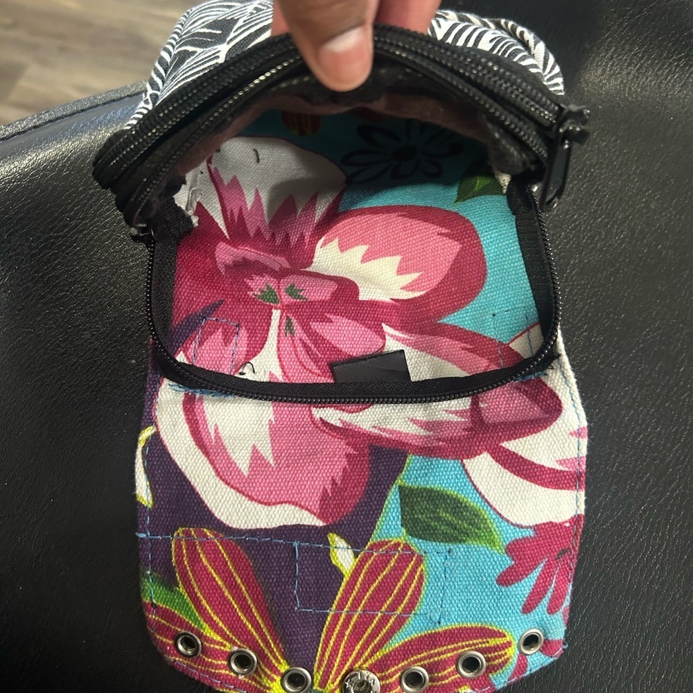 Zebra Stripe Crossbody Bag with Silver Accents - Picture 3 of 5